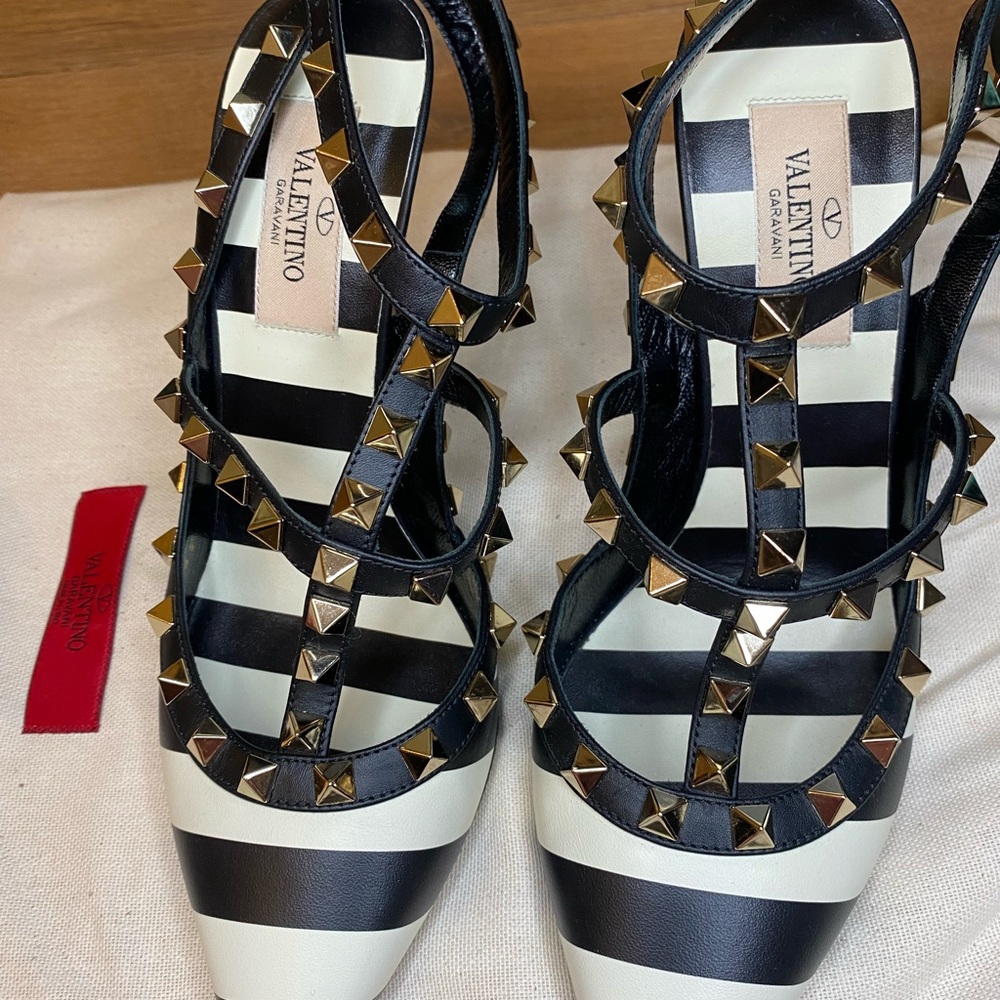 Black and white Valentino heels
